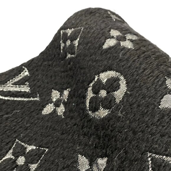 LOUIS VUITTON Echarpe Logomania Shine  Noir IS0198 Scarf 468-090225 - Picture 6 of 7